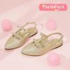 imagePANDANINJIA Girls Dress Shoes Sandals Pointed Toe Dress SandalsGold Glitter