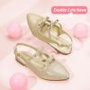 imagePANDANINJIA Girls Dress Shoes Sandals Pointed Toe Dress SandalsGold Glitter