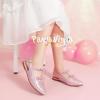 imagePANDANINJIA Girls Dress Shoes Sandals Pointed Toe Dress SandalsPink Glitter