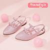 imagePANDANINJIA Girls Dress Shoes Sandals Pointed Toe Dress SandalsPink Glitter