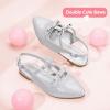 imagePANDANINJIA Girls Dress Shoes Sandals Pointed Toe Dress SandalsSilver Glitter