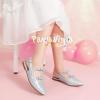 imagePANDANINJIA Girls Dress Shoes Sandals Pointed Toe Dress SandalsSilver Glitter