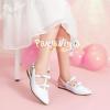 imagePANDANINJIA Girls Dress Shoes Sandals Pointed Toe Dress SandalsWhite Pu