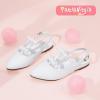 imagePANDANINJIA Girls Dress Shoes Sandals Pointed Toe Dress SandalsWhite Pu