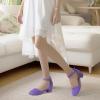 imagePANDANINJIA Girls Heels Dress Shoes Flower Girl Closed Toe Heels Ankle Strap Wedding Party School Miya Toddler Little Big Kid Pump ShoesPurple Suede