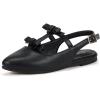imagePANDANINJIA Girls Dress Shoes Sandals Pointed Toe Dress SandalsBlack