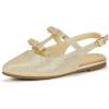 imagePANDANINJIA Girls Dress Shoes Sandals Pointed Toe Dress SandalsGold Glitter
