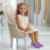 imagePANDANINJIA Naomi Girls Dress Shoes Mary Jane Ballet Flats Flower Girl Wedding Party Communion Shoes for Toddler Little Kid Big KidPurplesuede