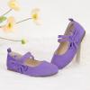 imagePANDANINJIA Naomi Girls Dress Shoes Mary Jane Ballet Flats Flower Girl Wedding Party Communion Shoes for Toddler Little Kid Big KidPurplesuede