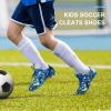 imagePANDANINJIA Kids Soccer Cleats Boys Girls UnisexChild Atheletic Outdoor Comfortable Football Shoes for Little Kid Big KidBlue