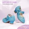imagePANDANINJIA Girls Dress Shoes Kids Toddler Heels Pumps Flower Girl Mary Jane School Wedding Party Princess ShoesC Blue Sequin