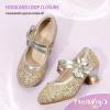 imagePANDANINJIA Girls Dress Shoes Kids Toddler Heels Pumps Flower Girl Mary Jane School Wedding Party Princess ShoesC Gold Sequin