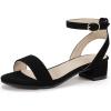 imagePANDANINJIA Girls Sandals Low Heels Dress Shoes Open Toe Flower Girl Wedding Party for Little Big Kid Dress SandalsBlacknubuck