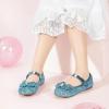 imagePANDANINJIA Flower Girl Shoes Toddler Little Kid Ballet Flats Pearls Wedding Party Mary Jane Girls Dress ShoesBlue Sequin