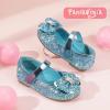 imagePANDANINJIA Flower Girl Shoes Toddler Little Kid Ballet Flats Pearls Wedding Party Mary Jane Girls Dress ShoesBlue Sequin