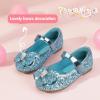 imagePANDANINJIA Flower Girl Shoes Toddler Little Kid Ballet Flats Pearls Wedding Party Mary Jane Girls Dress ShoesBlue Sequin