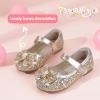 imagePANDANINJIA Flower Girl Shoes Toddler Little Kid Ballet Flats Pearls Wedding Party Mary Jane Girls Dress ShoesGold Sequin