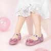 imagePANDANINJIA Flower Girl Shoes Toddler Little Kid Ballet Flats Pearls Wedding Party Mary Jane Girls Dress ShoesPink Sequin