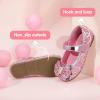 imagePANDANINJIA Flower Girl Shoes Toddler Little Kid Ballet Flats Pearls Wedding Party Mary Jane Girls Dress ShoesPink Sequin