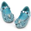 imagePANDANINJIA Flower Girl Shoes Toddler Little Kid Ballet Flats Pearls Wedding Party Mary Jane Girls Dress ShoesBlue Sequin