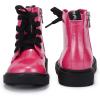 imagePANDANINJIA Girls Boys Combat Short Ankle Boots Fashion Dress Booties Side Zipper Waterproof Shoes with Lace Up for Toddler Little KidHot Pink