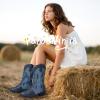 imagePANDANINJIA Girls Cowboy Boots Toddler Cowgirl Boots Little Big Kids Western Mid Calf Round Toe Embroidered Horse Riding Shoes BootiesPointed Toe Blue