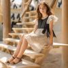 imagePANDANINJIA Girls Sandals Wedge Platform Espadrille Little Big Kid Girls Heels Open Toe Summer Dress ShoesBrown Nubuck