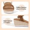 imagePANDANINJIA Girls Sandals Wedge Platform Espadrille Little Big Kid Girls Heels Open Toe Summer Dress ShoesBrown Nubuck