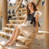 imagePANDANINJIA Girls Sandals Wedge Platform Espadrille Little Big Kid Girls Heels Open Toe Summer Dress ShoesNude Nubuck