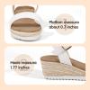 imagePANDANINJIA Girls Sandals Wedge Platform Espadrille Little Big Kid Girls Heels Open Toe Summer Dress ShoesWhite Pu