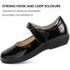 imagePANDANINJIA Sandy Girls Mary Jane School Uniform Shoes Dress Girls Flats for Toddler Little Kid Big KidBlack Patent