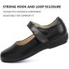 imagePANDANINJIA Sandy Girls Mary Jane School Uniform Shoes Dress Girls Flats for Toddler Little Kid Big KidBlack Pu R