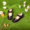 imagePANDANINJIA Sandy Girls Mary Jane School Uniform Shoes Dress Girls Flats for Toddler Little Kid Big KidBrown Pu