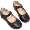 imagePANDANINJIA Sandy Girls Mary Jane School Uniform Shoes Dress Girls Flats for Toddler Little Kid Big KidBrown Pu