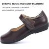 imagePANDANINJIA Sandy Girls Mary Jane School Uniform Shoes Dress Girls Flats for Toddler Little Kid Big KidBrown Pu