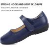 imagePANDANINJIA Sandy Girls Mary Jane School Uniform Shoes Dress Girls Flats for Toddler Little Kid Big KidNavy Pu