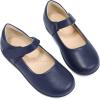 imagePANDANINJIA Sandy Girls Mary Jane School Uniform Shoes Dress Girls Flats for Toddler Little Kid Big KidNavy Pu