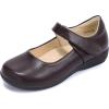 imagePANDANINJIA Sandy Girls Mary Jane School Uniform Shoes Dress Girls Flats for Toddler Little Kid Big KidBrown Pu