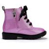 imagePANDANINJIA Girls Boys Combat Short Ankle Boots Fashion Dress Booties Side Zipper Waterproof Shoes with Lace Up for Toddler Little KidPurplebright