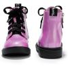 imagePANDANINJIA Girls Boys Combat Short Ankle Boots Fashion Dress Booties Side Zipper Waterproof Shoes with Lace Up for Toddler Little KidPurplebright