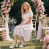 imagePANDANINJIA Girls Dress Shoes High Heels Flower Girl Pointed Closed Toe Cross Strap Wedding Party Mary Jane Little Big Kid Pump ShoeWhite Pu