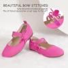imagePANDANINJIA Naomi Girls Dress Shoes Mary Jane Ballet Flats Flower Girl Wedding Party Communion Shoes for Toddler Little Kid Big KidHotpinksuede