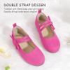 imagePANDANINJIA Naomi Girls Dress Shoes Mary Jane Ballet Flats Flower Girl Wedding Party Communion Shoes for Toddler Little Kid Big KidHotpinksuede