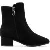 imagePANDANINJIA Girls Boots Fashion SquareToe Dress Boots Low Heel Alyssa Ankle Booties with Zipper for Toddler Little Kids Big KidsBlack Suede