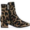 imagePANDANINJIA Girls Boots Fashion SquareToe Dress Boots Low Heel Alyssa Ankle Booties with Zipper for Toddler Little Kids Big KidsLeopard Suede