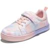 imagePANDANINJIA Girls Shoes Little Kids Toddler Sneaker with Hook and Loop Casual Party School Dream Color ShoesPink