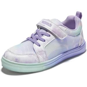 imagePANDANINJIA Girls Shoes Little Kids Toddler Sneaker with Hook and Loop Casual Party School Dream Color ShoesPurple