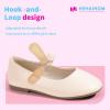 imageHehainom Toddler Girls Flats Mary Jane Flower Girl Dress Shoes School Wedding Party ShoesBeige Pu