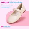 imageHehainom Toddler Girls Flats Mary Jane Flower Girl Dress Shoes School Wedding Party ShoesBeige Pu