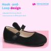 imageHehainom Toddler Girls Flats Mary Jane Flower Girl Dress Shoes School Wedding Party ShoesBlack Suede